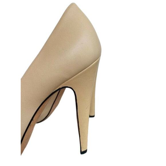 CHANEL Authentic Leather Heels Hidden Platform Nude Black Cap - EU 39/ US 9 - Picture 2 of 3